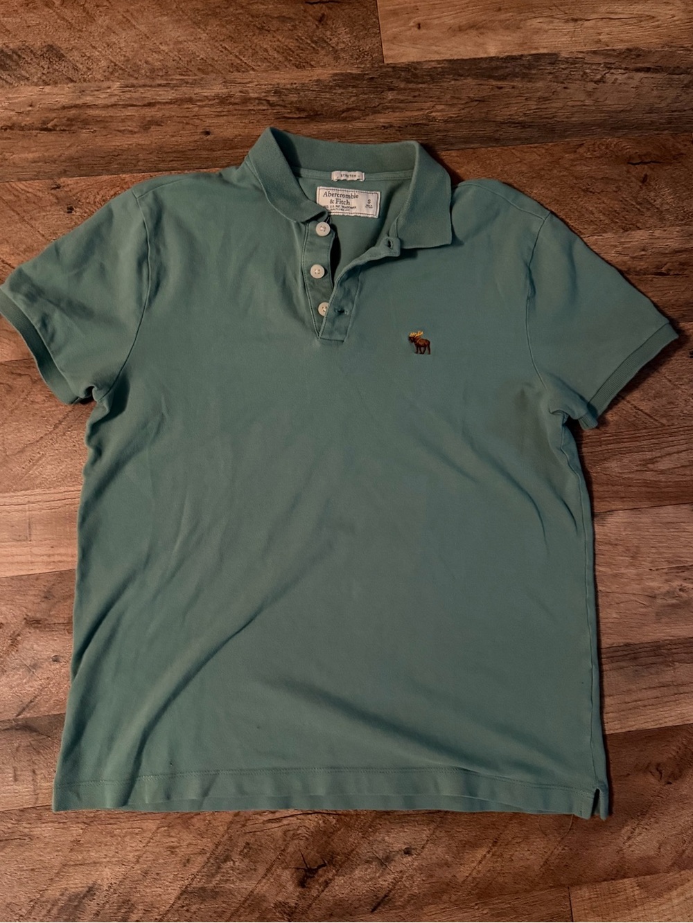 Abercrombie & Fitch Men's Seafoam Green Polo
